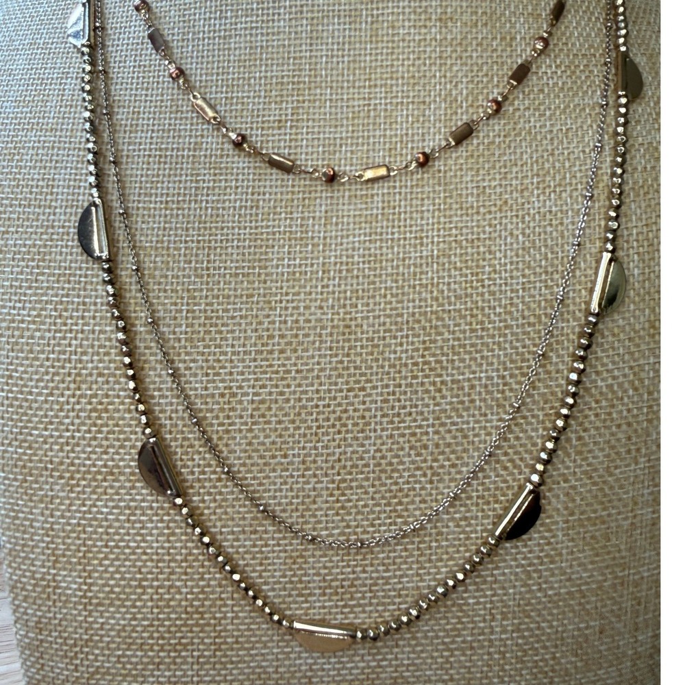 Boho‎ Geometric Minimalist Layered Gold Tone Necklace Guess Banana Republic
